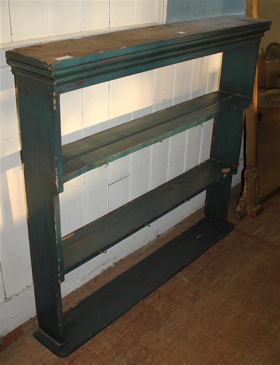 Blue painted plate rack